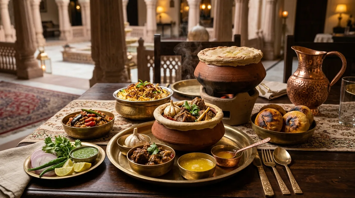 Authentic Champaran Ahuna Handi Mutton and Desi Ghee Litti Chokha Khana Khazana Patna